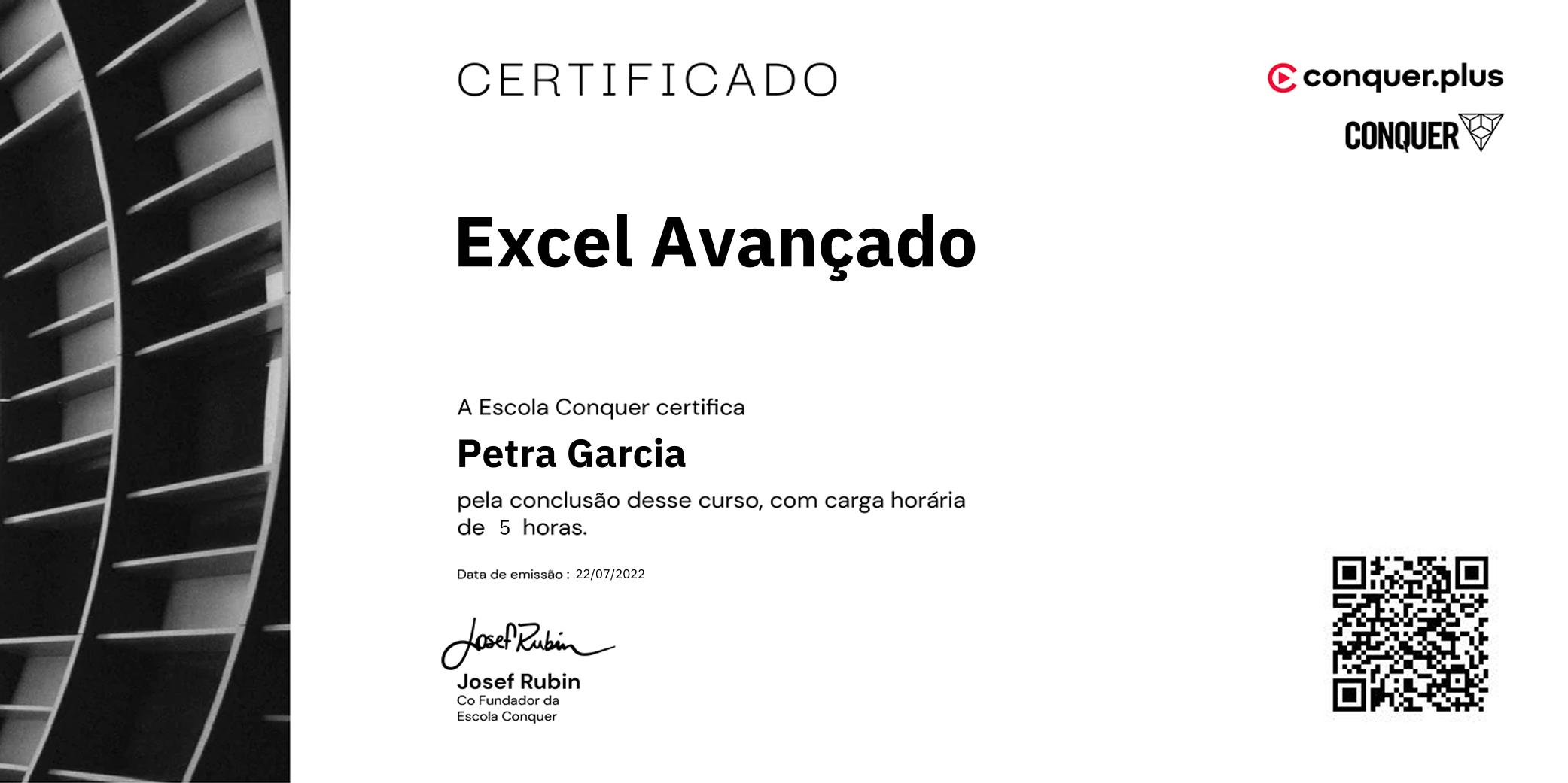 Certificado de Excel Avançado